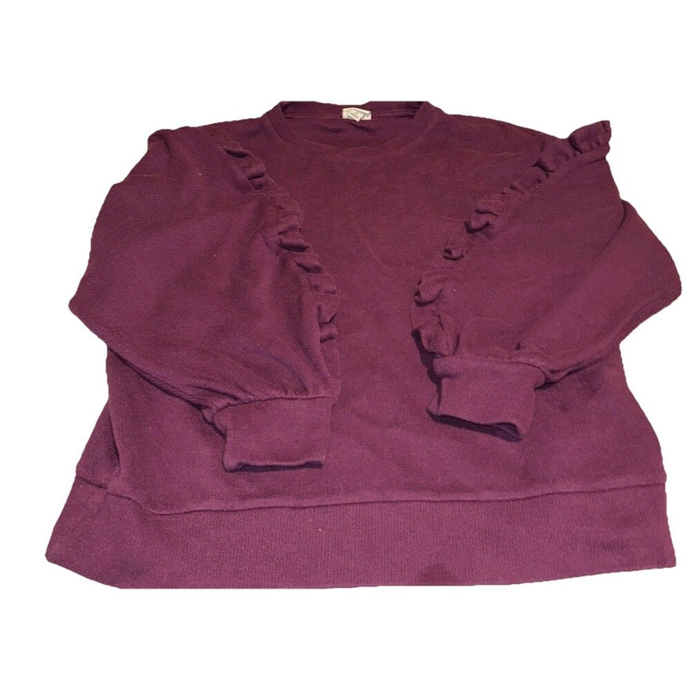 A New Day Medium Purple Long Sleeve Pullover Sweater